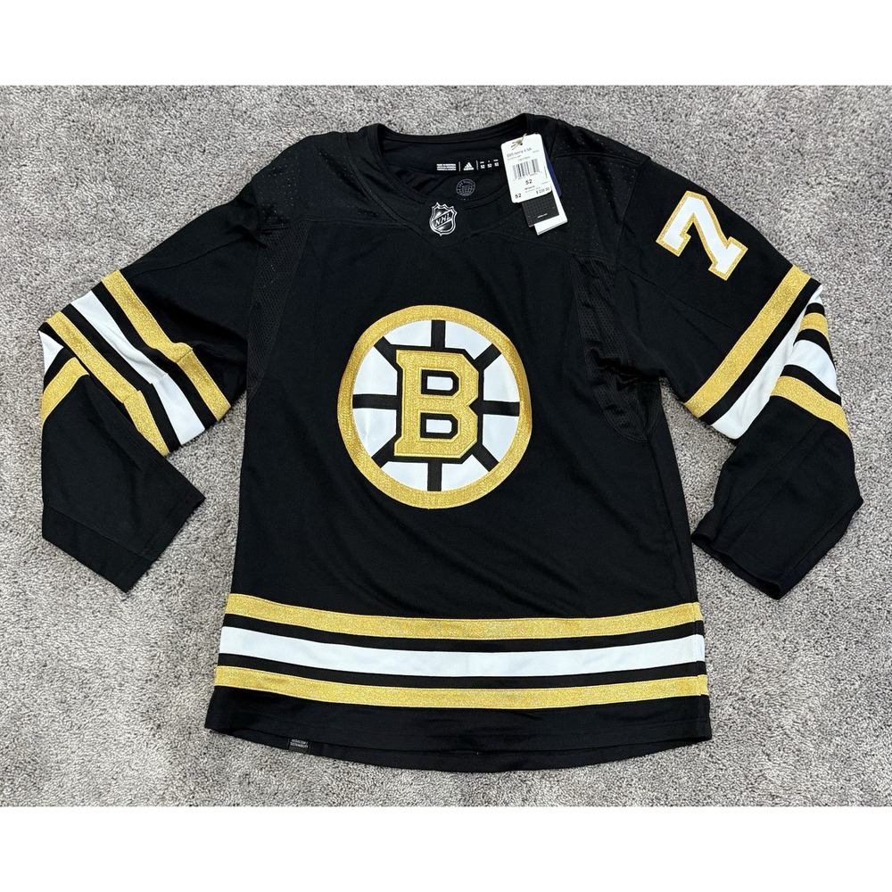 Adidas Boston Bruins Hockey Jersey Black Gold Taylor Hall 100th IM8282 Size 52